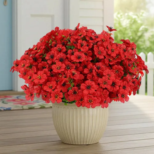 Vista 8 de CEWOR Artificial Flowers for Outdoors UV Resistant Silk Daisy Flowers Flores falsas para jardín, puerta delantera, porche, plantador, patio
