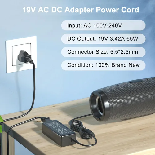 Vista 2 de Cargador adaptador de corriente de 19 V compatible con JBL Xtreme/Xtreme 2/Boombox 1/2/3, compatible con altavoces Bluetooth inalámbricos Harman