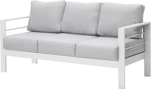 Vista 14 de Wisteria Lane - Juego de muebles de patio con sofá de aluminio, sofá para todo tipo de clima al aire libre de 3 plazas, silla de metal negro