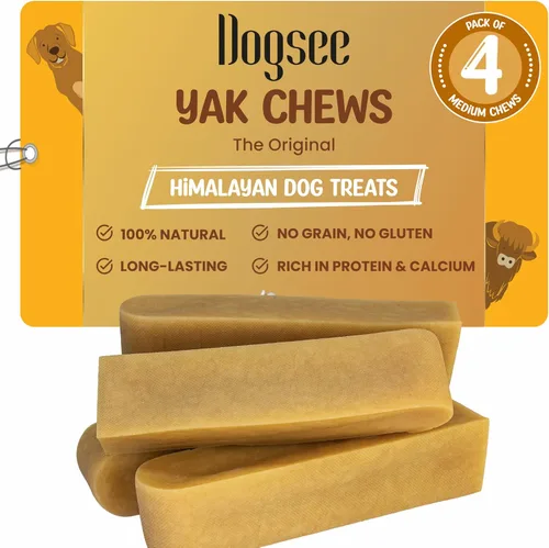 Vista 9 de Dogsee Masticables originales de queso de yak del Himalaya XL - 6 masticables Golosinas para perros sin cuero crudo Placa de lucha contra