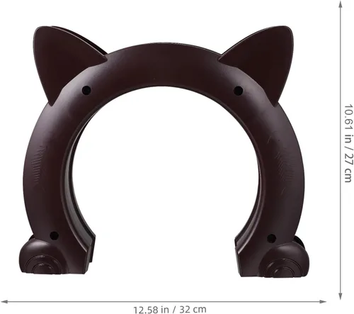 Vista 2 de Cat Built-in Interior Access Door for Cats and Dogs Two-Way Portal with Installation Fits Solid Brown Hidden Litter Box