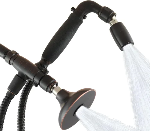 Vista 12 de High Sierra Showerheads® Kit combinado de cabezal de ducha de metal de 4 vías y mano. Cuenta con el cabezal de ducha High Sierra Half Dome