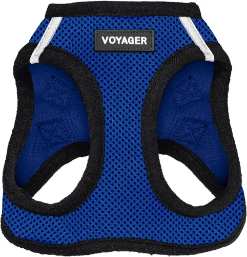Vista 26 de Best Pet Supplies - Arnés de malla para todo tipo de clima, reflectante, antitirones, para perros y gatos pequeños y medianos, con velcro, hebilla