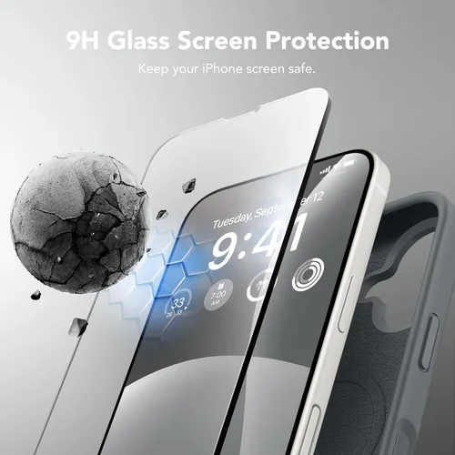 Vista 834 de GONEZ Funda magnética para iPhone 14, compatible con Magsafe, con protector de pantalla + protector de cámara, forro de microfibra antiarañazos