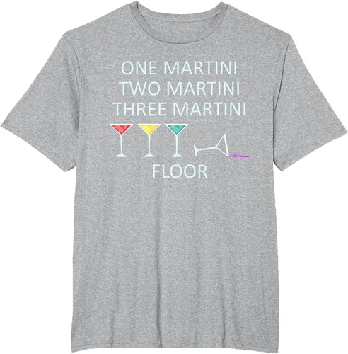 Vista 17 de Funny Bartender One Two Three Martini Floor Cocktail T-Shirt Asphalt Grey