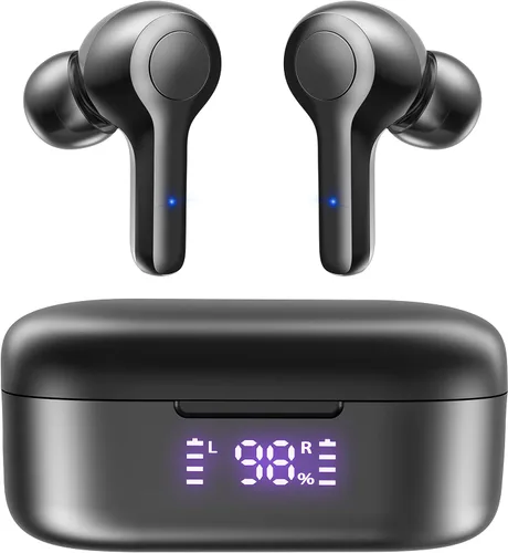 Vista 12 de MOZOTER Auriculares inalámbricos Bluetooth 5.3 deportivos, auriculares con sonido de graves profundos, 60 horas de reproducción, ajuste cómodo