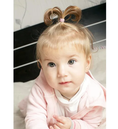 Vista 5 de 200 ligas pequeñas para el cabello, sin arrugas, soporte elástico para cola de caballo, accesorios para el cabello para bebés, niñas y niños pequeños