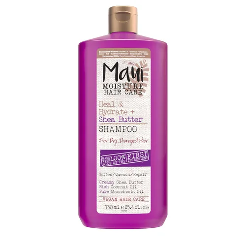 Maui Moisture Heal & Hydrate + Shea Butter Shampoo para rizos secos y dañados ayuda a revivir el cabello rizado y enroscado con aceite de coco y