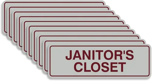 Vista 56 de Signs ByLITA Letrero estándar de JANITOR'S CLOSET con cinta adhesiva (negro) - Pequeño 1 paquete