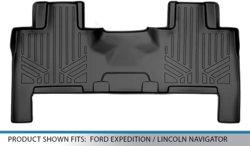 Vista 3 de MAXLINER Alfombrillas de segunda fila, color negro para Ford Expedition/Lincoln Navigator 2007-2017