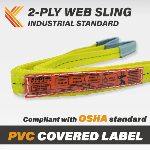 Vista 3 de Correas de elevación de 2 capas 1" x 4 pies de eslinga trenzada para protección de árboles 1 paquete de correa de tela resistente para aparejo