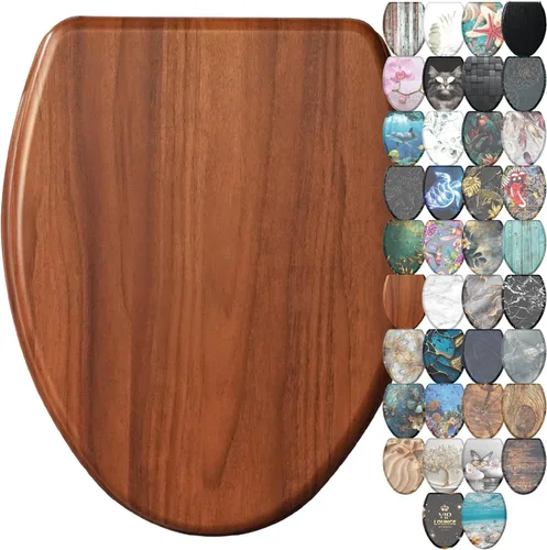 Vista 15 de Sanilo Asiento de inodoro de madera con liberación rápida y cierre suave [alargado] Asiento de madera moldeada decorativo y de cierre lento, con un