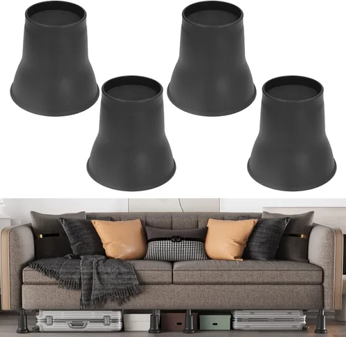 Vista 2 de FTVOGUE 4pcs 6 Inch Furniture Risers Sofa Risers Heavy Duty Plastic with Anti Slip Rubber Pad for Bed Sofa Chair Storage