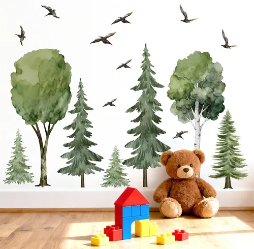 Vista 16 de Calcomanía de pared de árbol gigante de 70 pulgadas, calcomanías de pared de árbol de abedul blanco, calcomanías de árboles grandes, calcomanías