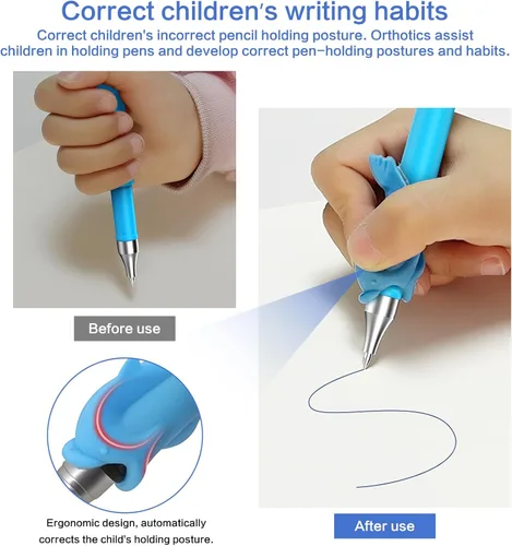 Vista 4 de WANFRES Libros de práctica de escritura ranurados mágicos ideales para principiantes, 5 libros, 2 bolígrafos, 2 empuñaduras para lápices, 20