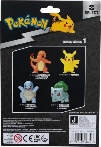 Vista 4 de Pokémon Select Paquete de Batalla Metálico - Cuatro figuras de batalla de 3 pulgadas con acabado metálico especial