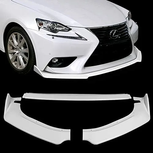 Borde de parachoques delantero de 3 piezas compatible con Lexus IS250/IS350/IS200t 2014 2015 2016 (no compatible con parachoques modelo F-Sport),