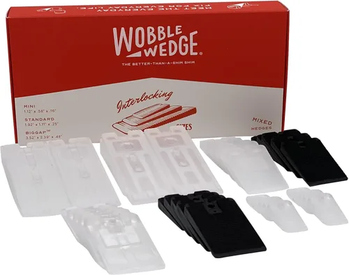 Wobble Wedges Cuñas de plástico rígidas y flexibles, cuñas niveladoras para mejoras del hogar, niveladores de muebles, mesa e inodoro, cuñas de