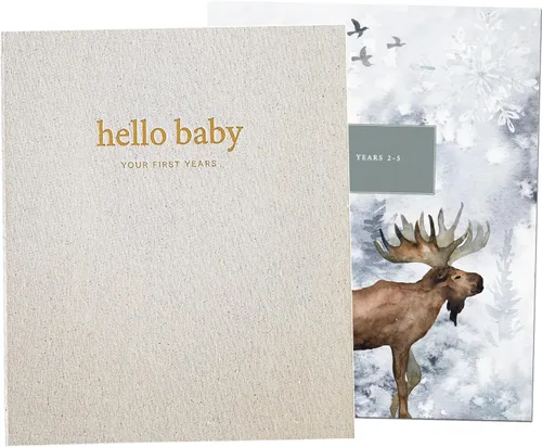 Vista 10 de Peachly Libro de recuerdos unisex para bebé, recuerdo minimalista para el primer año para los hitos, libro de bebé moderno y estético Scandi