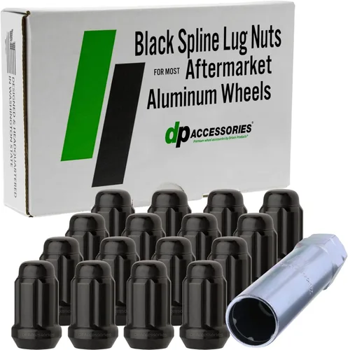 Vista 15 de DPAccessories Negro 7/16-20 Tuercas de rueda para ruedas de repuesto - Sintonizador de extremo cerrado - 34mm (1.35") de alto - Paquete de 4