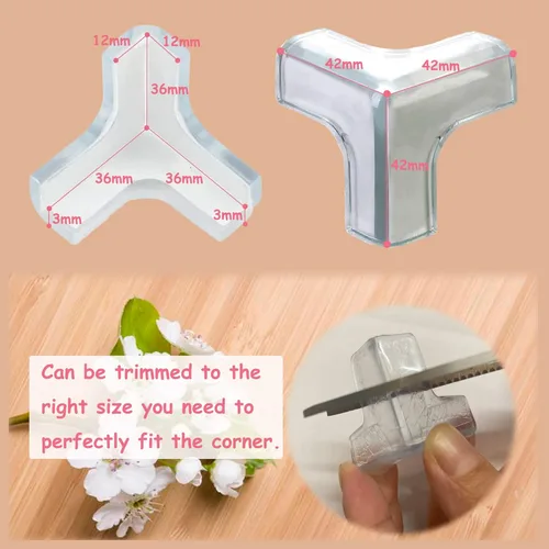 Vista 6 de saicheek 4 Piezas Grande (Longitud: 1.7 pulgadas) Protector de Esquina de Silicona a Prueba de Bebés, Protectores de Esquina de Mesa para Bebé