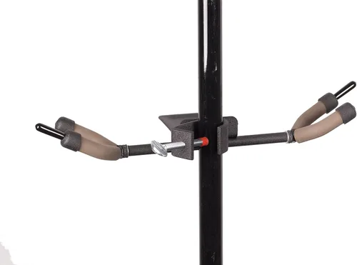 Vista 2 de String Swing Colgador de violín para soporte de micrófono con soporte de arco para dos violines o violas BCC04TWN-V