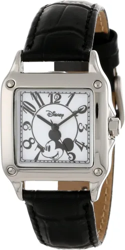 Disney Reloj analógico cuadrado de cuarzo para adultos Negro Reloj cuadrado Mickey