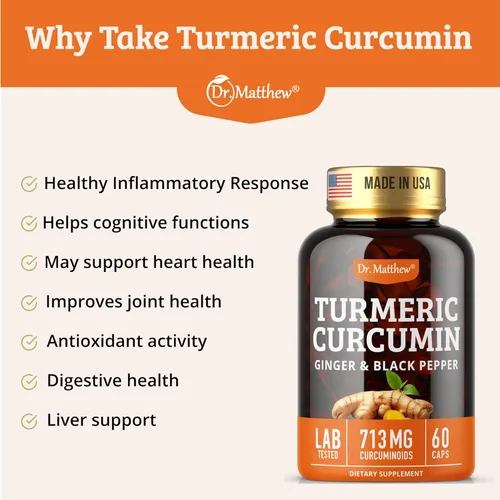Vista 3 de Curcumina de cúrcuma con pimienta negra. Suplemento de cúrcuma y jengibre. 15 cápsulas de cúrcuma de alta potencia y absorción. Suplementos