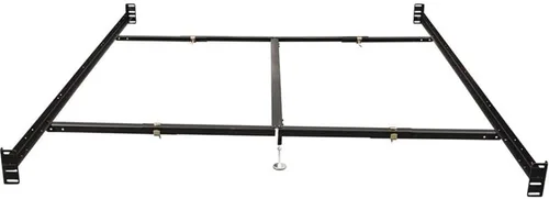 Vista 5 de Hollywood Bed Frames Riel de cama atornillado con soporte central/cruceros/2 patas/deslizadores ajustables, 82 pulgadas, Queen/Eastern King