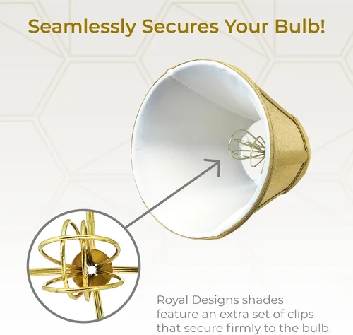 Vista 3 de Royal Designs, Inc. BS-707FC-6AGL Deep Empire Basic - Pantalla para lámpara con clip de llama, 3.5 x 6 x 5.75 pulgadas, color dorado antiguo