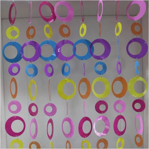 Vista 8 de QueenBox® Cortina redonda de cuentas de lentejuelas de 63 pulgadas, 8 piezas, cortina de cadena de puerta brillante para panel de pared, con flecos