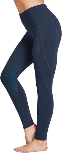 Vista 3 de FitsT4 - Pantalones de equitación con forro polar para mujer, pantalones ecuestres de silicona, con bolsillo celular