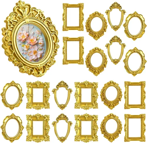 Vista 7 de 20PCS Mini Vintage Vintage Resina Marco (Plata)