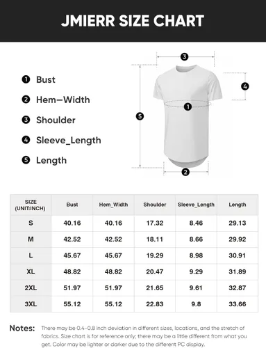 Vista 6 de JMIERR Paquete de 3 camisetas de algodón Hipster Hip Hop de cuello redondo para hombre