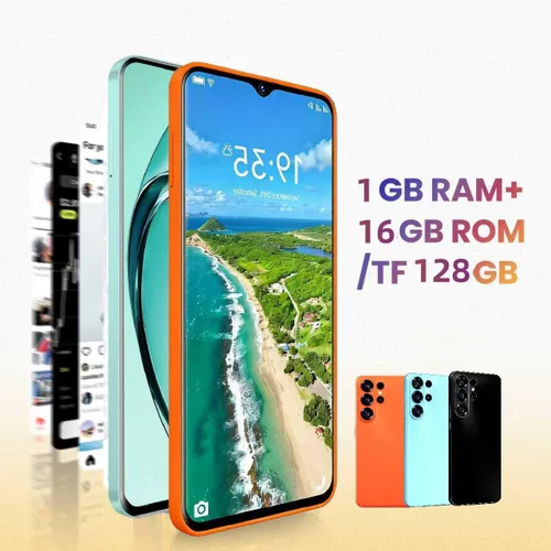 Vista 8 de Teléfono celular desbloqueado, s22u, teléfono inteligente Android, tarjeta SIM dual, 1 GB de RAM de 16 GB de ROM, solo admite banda de frecuencia
