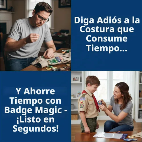 Vista 5 de Badge Magic Adhesivo de parche, sin coser, sin planchar, cinta de tela de doble cara para parches e insignias, solución de bricolaje para uniformes