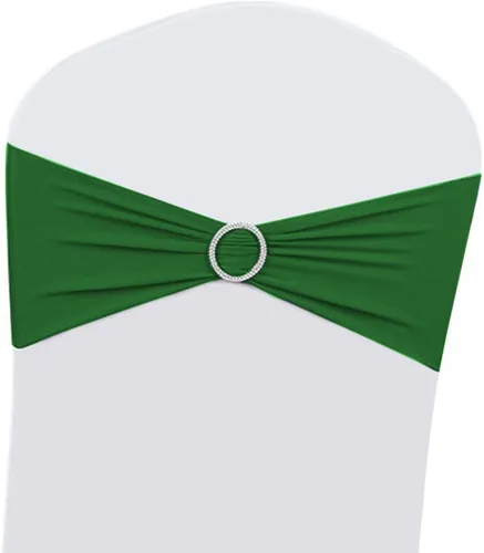 Vista 12 de 100 piezas de decoración para sillas de boda, lazos y bandas elásticas para sillas de fiesta, ceremonia, recepción, banquete, fundas de elastano