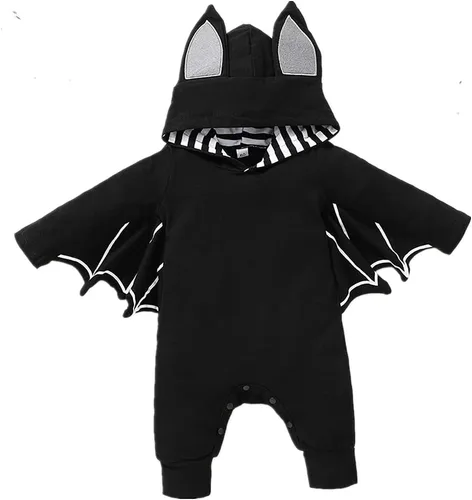 My First Halloween Outfits Recién Nacido Bebé Niño Bat Cosplay Disfraz Bebé Bebé Bebé Sudadera Mameluco Mameluco