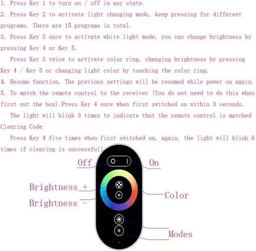 Vista 7 de Tira de luz LED RGB de 16.4 pies, AC 110-120V 60 LEDs/M SMD 5050 Control remoto táctil, multicolor, impermeable, flexible, tira de luces