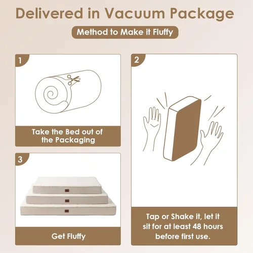 Vista 6 de EHEYCIGA Camas ortopédicas XXL para perros jumbo con funda extraíble lavable para jaula, camello, 47 x 29 pulgadas
