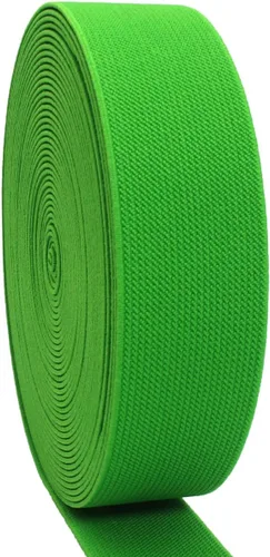 Vista 18 de Banda elástica de punto negro de 1-1/2 pulgadas, 10 yardas, 1.496 in, tejido de sarga de doble cara, correas elásticas pesadas, banda elástica