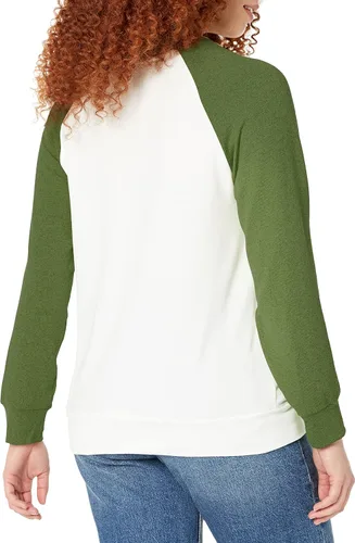 Vista 2 de Camiseta raglán con manga larga para mujer, suave, holgada, informal y con cuello redondo, regalo para mujer