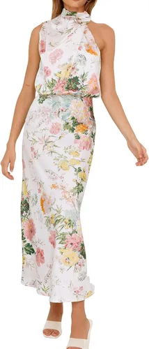 Vista 32 de PRETTYGARDEN Women's Summer Satin Maxi Cocktail Dress Verde militar