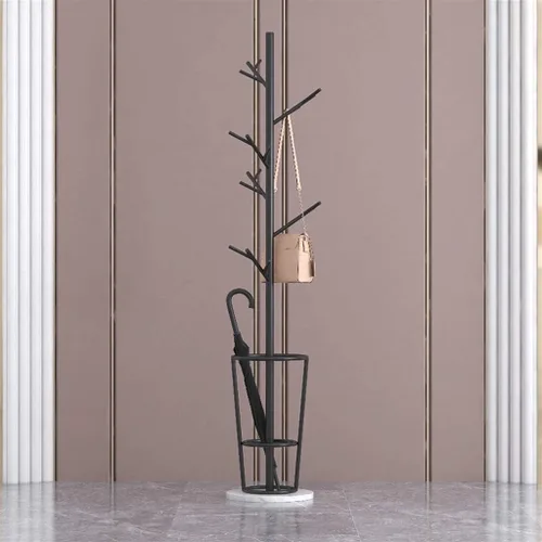 Vista 3 de Coat Rack Hat Hanger Nordic Coat Rack Marble Base Hanger Metal Bedroom Coat Racks Creative Umbrella Shelf Floor Hanger Coat Stand Scarf Rack Tree