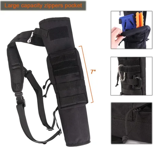 Vista 3 de KRATARC Carcaj de arco ligero para la espalda con doble uso plegable compacto, bolsa de flechas para la cadera con sistema Molle colgado para tiro