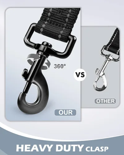 Vista 4 de Joytale Correa corta y fuerte para perro de 1 pie, 1.2 pulgadas de ancho, resistente, mango acolchado para control de tráfico, correa reflectante