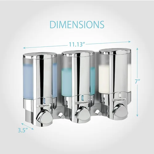 Vista 4 de Better Living Products 76345-1 Aviva, set de tres despachadores cromados.