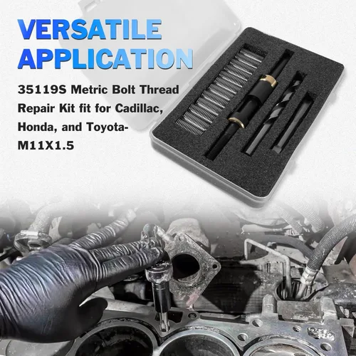 Vista 2 de M11X1.5 Kit de reparación de rosca de perno de cabeza métrica 35119S compatible con Cadillac, Toyota