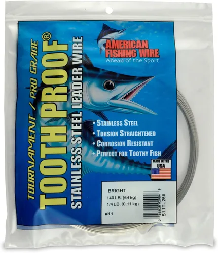 Vista 56 de AFW Alambre Líder Duro de Una Hebra de Acero Inoxidable a Prueba de Dientes - Brillante y Camuflaje para Tiburón, Barracuda, Caballa Real, Wahoo