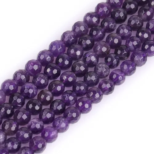 GEM-Inside - Cuentas sueltas de amatista natural de 0.236 pulgadas (0.236 in), cristal facetado, piedra energética para hacer joyas, 15 pulgadas